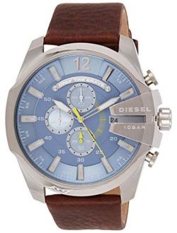 Men's DZ4281 Mega Chief Stainless Steel Brown Leather Watch