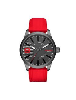 Men's DZ1806 Rasp Gunmetal IP Red Silicone Watch