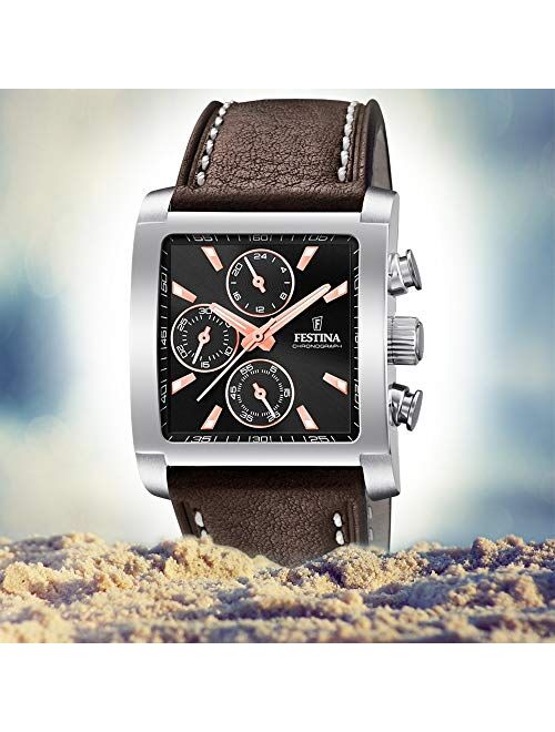 Festina Mens Chronograph Quartz Watch with Leather Strap F20424/4