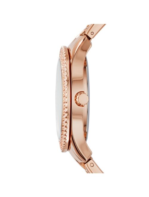 Fossil Women's Stella Rose Gold-Tone Stainless Steel Bracelet Watch 38mm