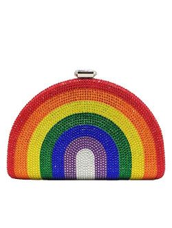 Rainbow Bags For Women Crystal Clutch Purse Evening Bag Fashion Party Rhinestone Handbags