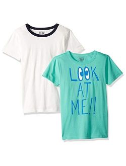 LOOK by crewcuts Boys' 2-Pack Graphic/Solid Short Sleeve T-Shirt