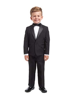 Boys' 4-Piece Tuxedo Set with Dress Shirt, Bow Tie, Jacket, and Pants