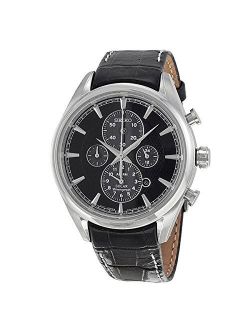 Solar Chronograph Grey Dial Black Leather Mens Watch SSC211P2
