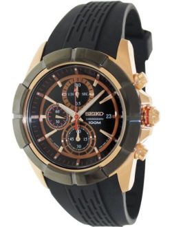 Lord Chronograph Black Dial Black Rubber Mens Watch SNDE78