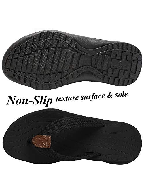 ChayChax Men's Flip Flops Outdoor Sports Thong Sandals Soft Non-Slip Beach Slippers