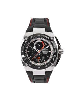 Men's SPC047P2 Sportura Black Leather Strap Black Chronograph Dial Watch