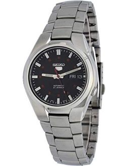 5 SNK617 Men's Stainless Steel Black Dial Day Date Automatic Watch