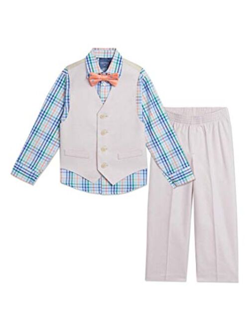 Nautica Boys' 4-Piece Set with Dress Shirt, Bow Tie, Vest, and Pants