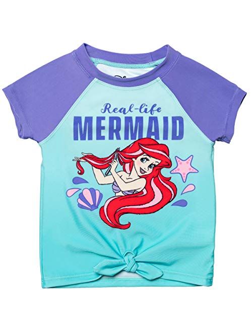Disney Little Mermaid 5 Piece Swim Set: Rash Guard One-Piece Tankini Bottom Skirt