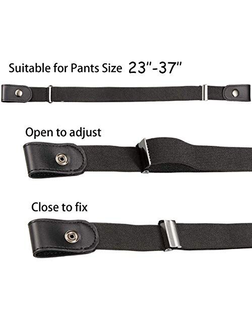 No Buckle Stretch Buckle Free Belt Women , Invisible Adjustable Elastic Buckle Free Belt for Jeans