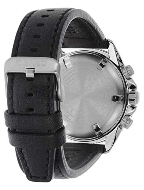 Seiko prospex Mens Analog Solar Watch with Leather Bracelet SSC737P1