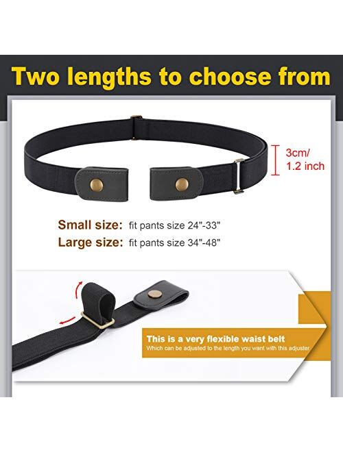 3 Pack No Buckle Stretch Women Buckle Free Belt Invisible Elastic Waist Belts for Jeans Dresses