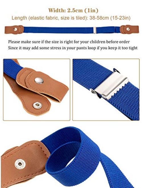 9 Pieces Buckle-free Kids Belts Adjustable Elastic Belts Stretch Waistbelt for Boys and Girls