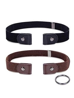 No Buckle Free Belts Elastic for Women Men, Plus Size Buckle Free Invisible Stretch Waist Belts for Jeans Pants