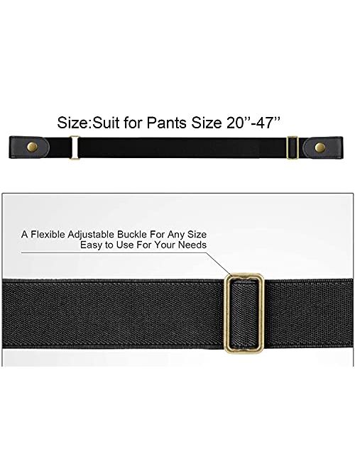 No Buckle Free Belt Adjustable Elastic Buckle Free Belts for Women Invisible Buckless No Bulge No Hassle No Show Stretch Belt for Jeans Pants