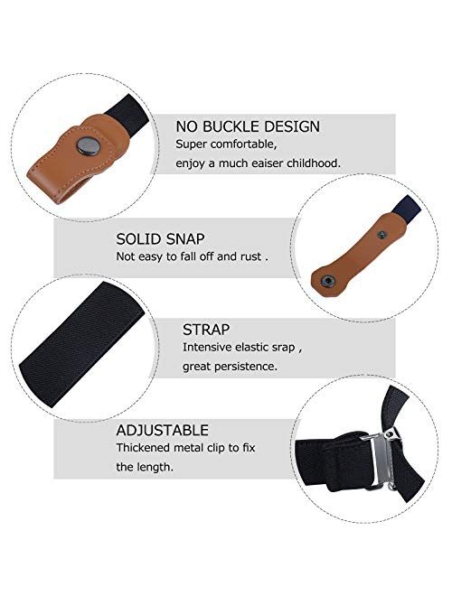 No Buckle Belts for Boys Girls – Adjustable Invisible Stretch Belts for Baby/Toddler by WELROG
