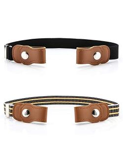 Toddlers Buckle Free Belt Stretch Belts for Girls Boys, Pack of 2 No Buckle Adjustable belt by BiBest