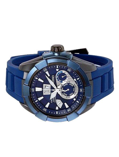Seiko Kinetic Sapphire Blue Dial Rubber Band Mens Watch SNP121 by Seiko Watches