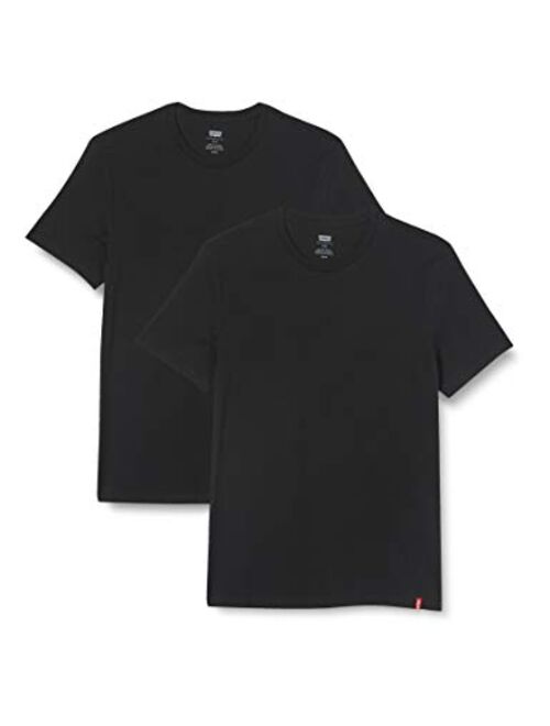 Levi's Men's Slim 2 Pack Crew T-Shirts, Black