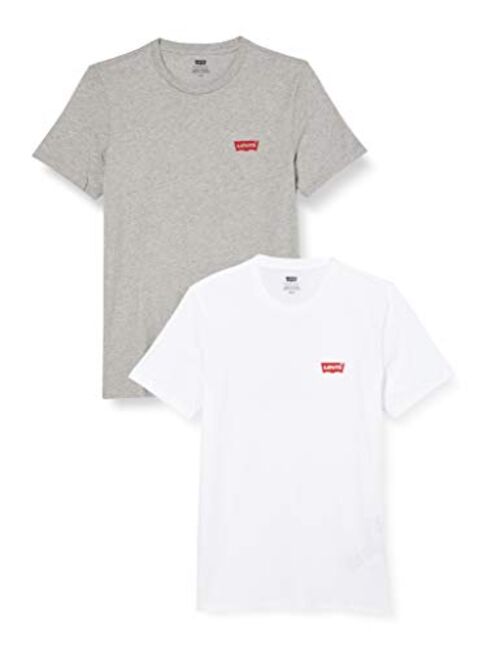 Levi's Men's Slim 2 Pack Graphic T-Shirt, White