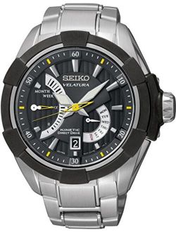 Velatura Kinetic Black Dial Stainless Steel Mens Watch SRH015 by Seiko Watches