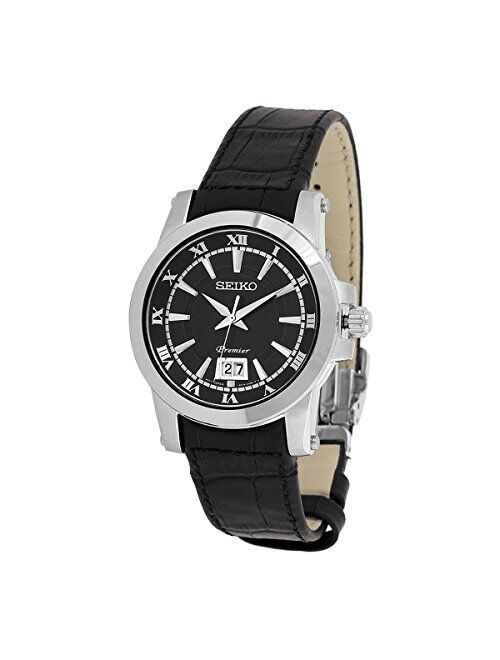 Seiko SUR015P2 Men's Premier Black Dial Stainless Steel Watch