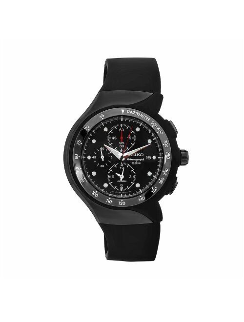 Seiko Men's SNAD45P2 Streamline Black Rubber Strap Chronograph Alarm Watch