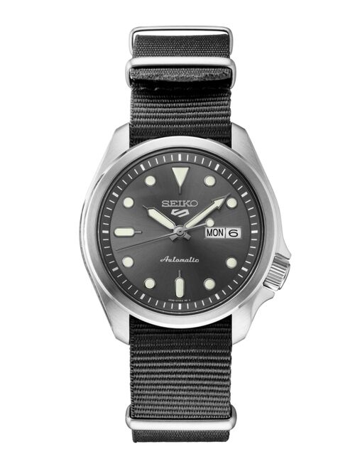 Seiko Men's Automatic 5 Sports Gray Nylon Strap Watch 40mm