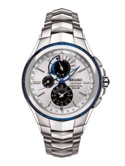 Men's Solar Coutura Chronograph Stainless Steel Bracelet Watch 44mm