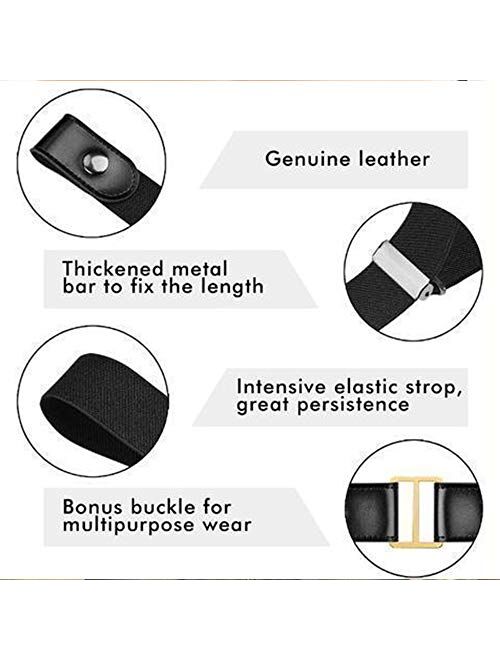 TAIYANYU Buckle Free Belt Invisible Elastic Waist Belts for Women or Men, Invisible Belts Camel