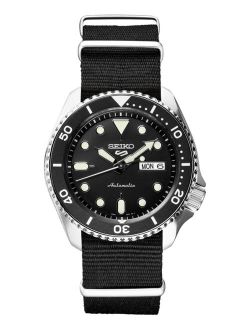 LIMITED EDITION Men's Automatic 5 Sports Black Nylon Strap Watch 42.5mm, Created for Macy's