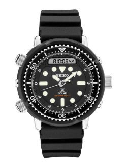 Men's Solar Analog-Digital Prospex Divers Black Silicone Strap Watch 47.8mm