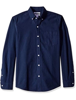 Men's Slim-fit Long-Sleeve Solid Pocket Oxford Shirt
