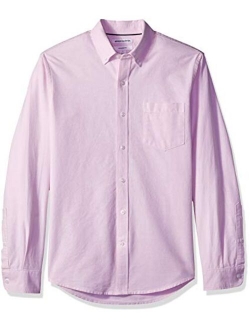 Men's Slim-fit Long-Sleeve Solid Pocket Oxford Shirt