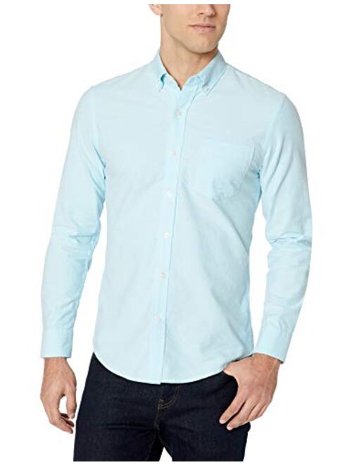 Amazon Essentials Men's Slim-fit Long-Sleeve Solid Pocket Oxford Shirt