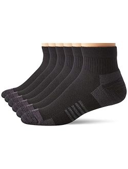 Men's 6-Pack Performance Cotton Cushioned Athletic Ankle Socks