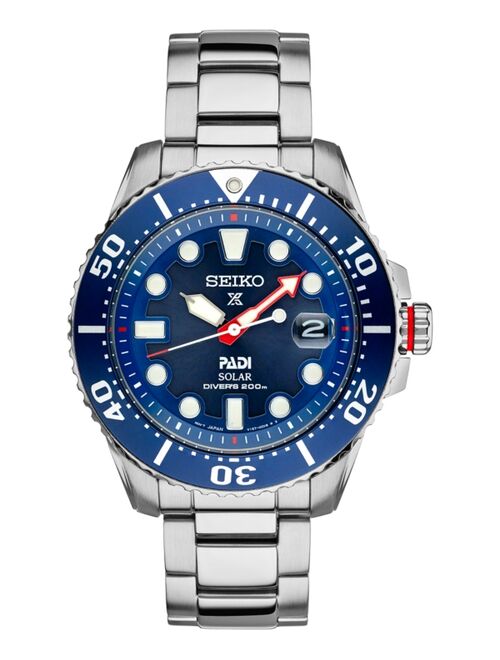 Seiko Men's Prospex Solar Diver PADI-Edition Stainless Steel Bracelet Watch 44mm SNE435