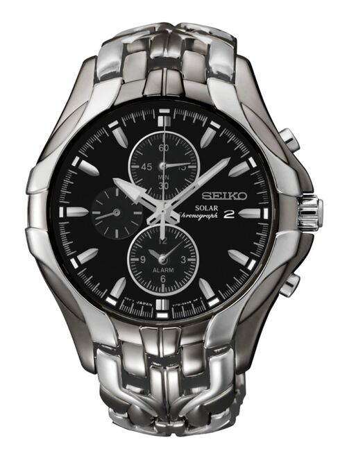 Seiko Men's Chronograph Solar Excelsior Two-Tone Stainless Steel Bracelet Watch 43mm  SSC139