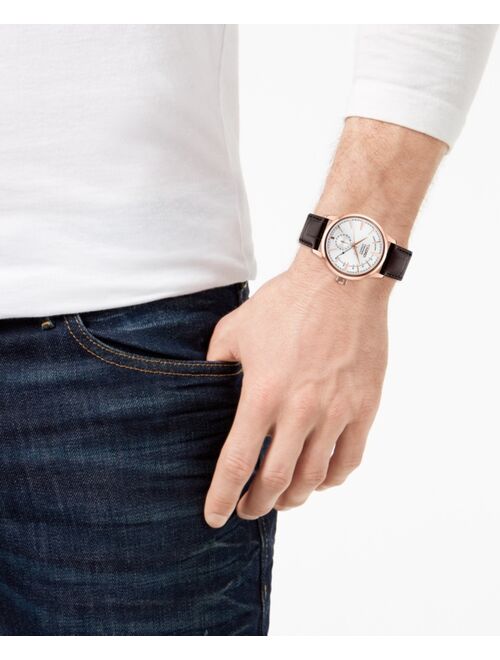 Seiko Men's Automatic Presage Brown Leather Strap Watch 42mm