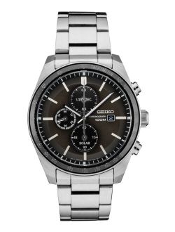 Men's Solar Chronograph Stainless Steel Bracelet Watch 43.2mm