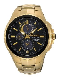 Men's Solar Chronograph Coutura Gold-Tone Stainless Steel Bracelet Watch 44mm