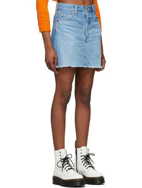 Levi's Blue Denim Ribcage Miniskirt