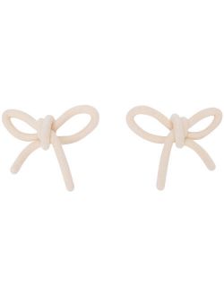 SSENSE Exclusive Pink YVMIN Edition Velvet Bow Earrings