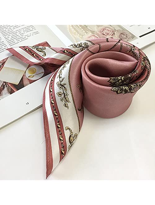 100% Mulberry Silk Scarfs for Women - Lightweight Square Satin Head Scarf - Small Silk Hair Scarf for Sleeping 21" x 21"