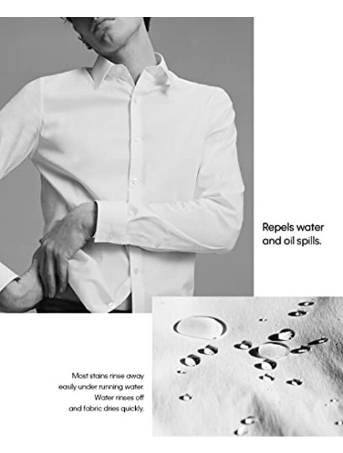 Calvin Klein Men's Dress Shirt Xtreme Slim Fit Stain Shield Stretch Solid