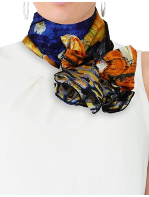 Dahlia Women's 100% Luxury Long Silk Scarf - Van Gogh's Art Collection