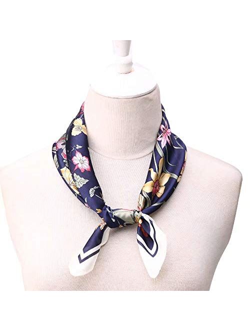 Siyimue Silky Square Scarf Neck Scarf for Women-Fashion Head Hair Scarf-Multipurpose Charm Gift Scarf for Christmas