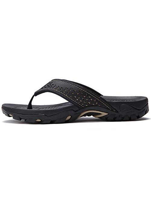 ChayChax Men’s Flip Flops Arch Support Sport Thong Sandals Non Slip Outdoor Beach Walking Slippers