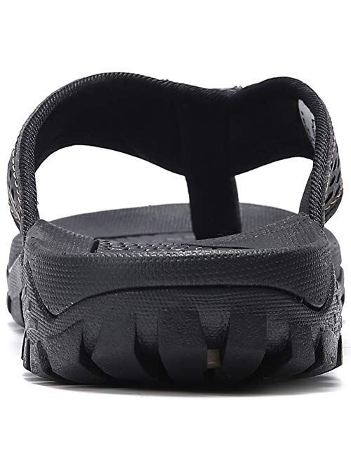 ChayChax Men’s Flip Flops Arch Support Sport Thong Sandals Non Slip Outdoor Beach Walking Slippers